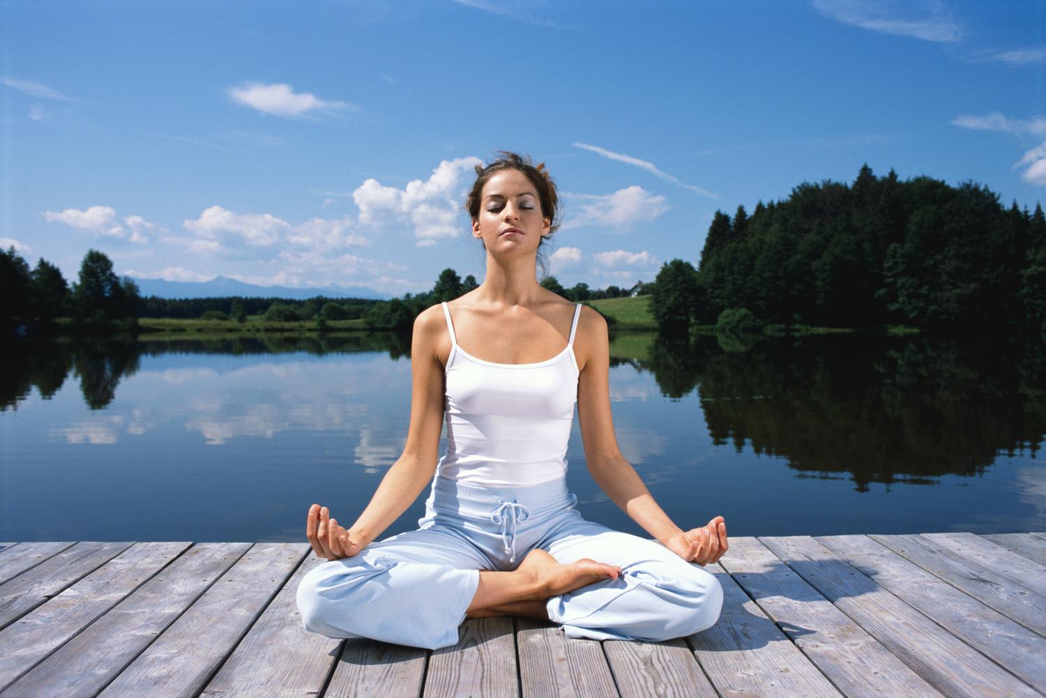Meditation instructor leading mindfulness practice